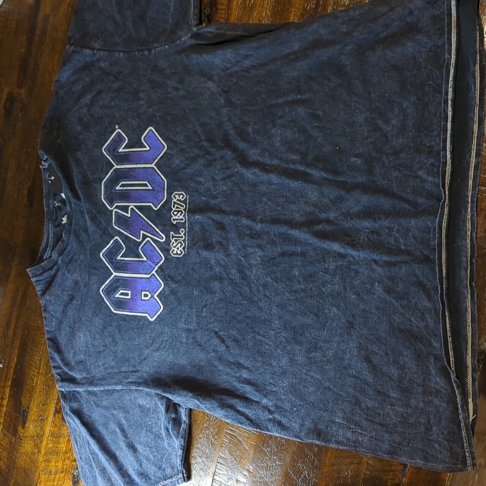 Junk Food Clothing AC/DC Est 1973 Graphic Tee Size L Mineral Black